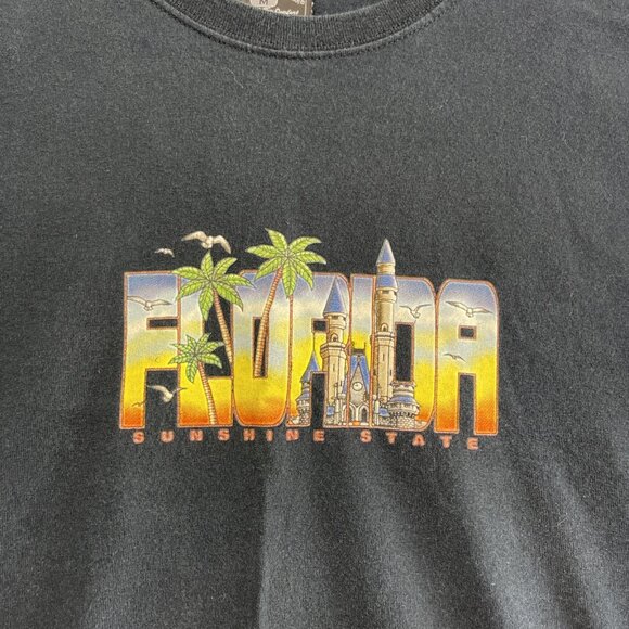 Y2K Vintage Steve and Barry's Florida Sunshine State Print T-Shirt Black Sz M - Picture 7 of 12